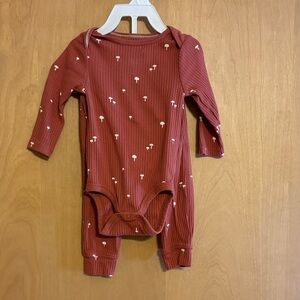 Cloud Island Burgundy Baby Bodysuit with White Accents